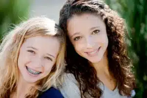 Two people with blurred faces