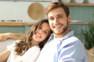 Couple relaxing on a couch