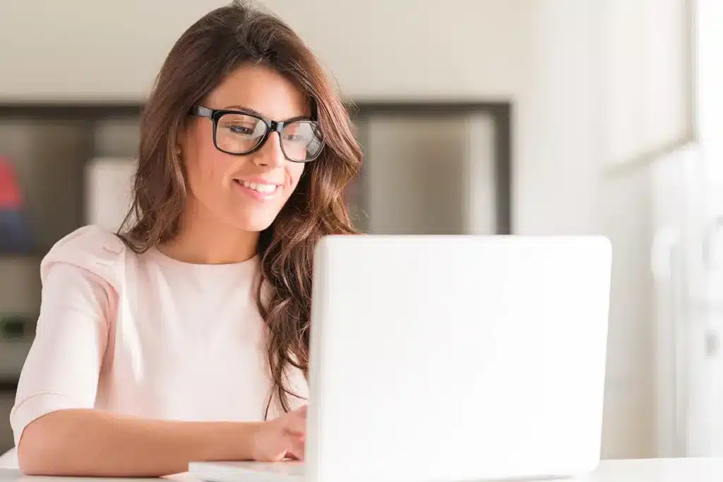 Person working on a laptop