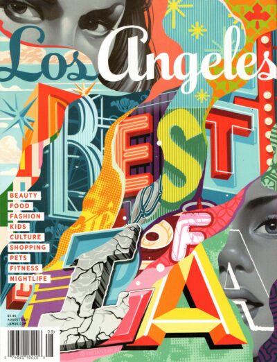 la-magazine-cover-1 Colorful magazine cover with bold text