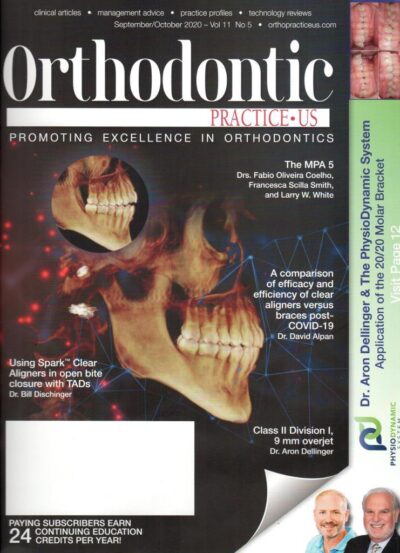 Orthodontic magazine cover with articles