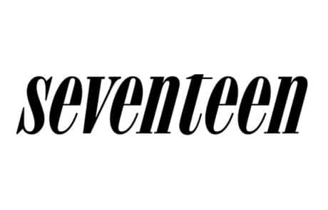 Stylized text of the word 'seventeen'