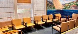Empty waiting room with chairs