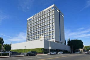 Modern medical building with blue sky