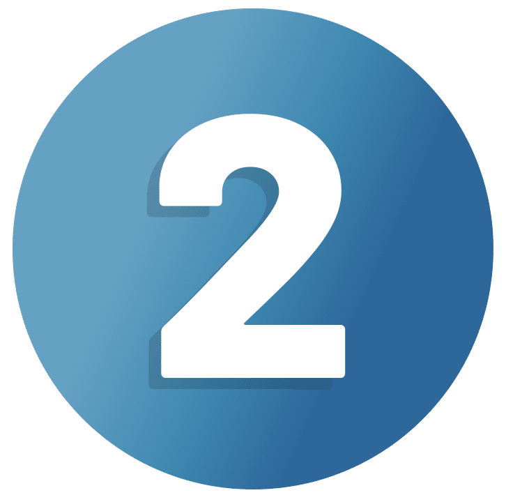 Number two in a blue circle