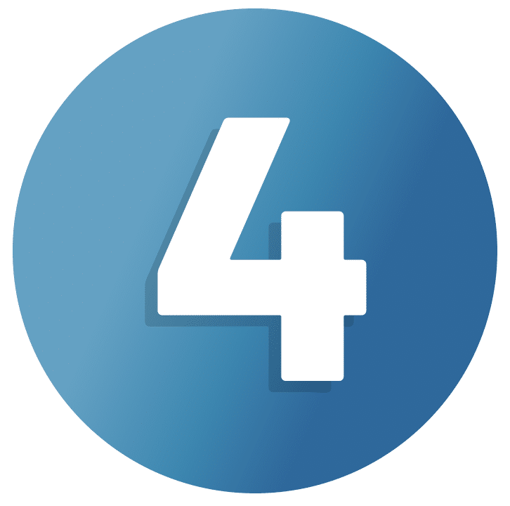 Number four in a blue circle